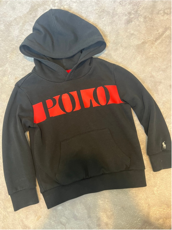 Polo Ralph Lauren Other - Boys Polo Ralph Lauren Hoodie 4T Black Red Fleece Lined